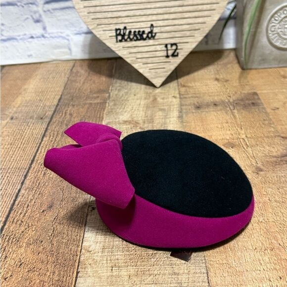 Frank Olive Vintage 100% wool magenta black Ladies Hat Private collection main image 11